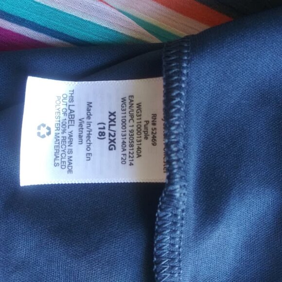 Wonder Nation Girl's size 18 navy blue multicolored  striped dress - Picture 14 of 16